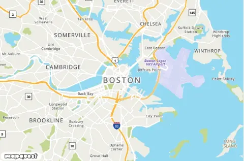 basic map boston